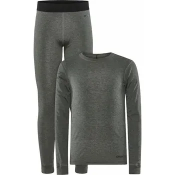 Set dětského termoprádla Dětský Set termoprádla CRAFT CORE WOOL MERINO SET JR 1909714-680200 – Olivová 122/128