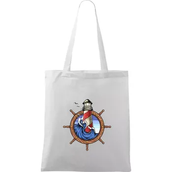 Námořnický maják - Taška bavlněná - 42 x 38 cm ( Bílá )