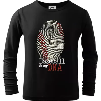 Chlapecké tričko Baseball is my DNA - Triko dětské Long Sleeve - 134 cm/8 let ( Černá )