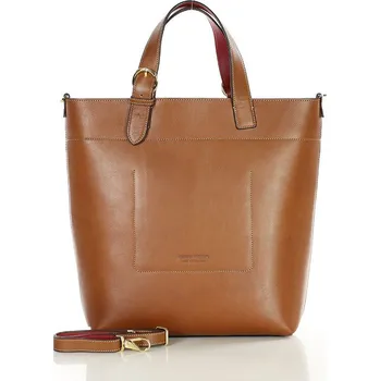 Kabelka Marco Mazzini Velká prémiová kožená nákupní taška MARCO MAZZINI; hnědá