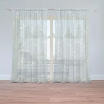 Záclona Sablio Záclony Bílé lístky: 2ks 150x250cm