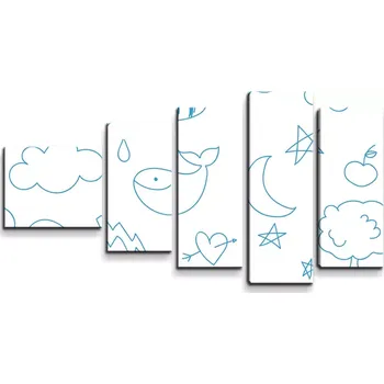 Obraz Sablio Obraz - 5-dílný Kreslení nejmenších - 100x60 cm