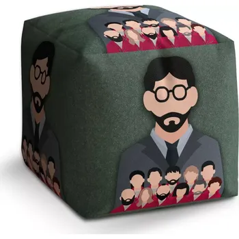 Taburet Sablio Taburet Cube Money heist Profesor a jeho tým Zelená: 40x40x40 cm