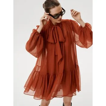 Dámské oblečení MARI PRETI Koktejlové šaty Romena Hnědá Regular Fit XS_S