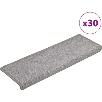 Nášlap na schod Schodové rohože 30 ks 65 x 21 x 4 cm světle šedé s obdélníkovým okrajem Šedá3365768