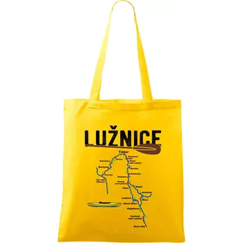 Mapa řeky Lužnice - Taška bavlněná - 42 x 38 cm ( Žlutá )