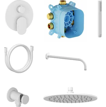 Vodovodní baterie Ravak SG 090.10WHM Sprchový podomítkový set, bílá matná