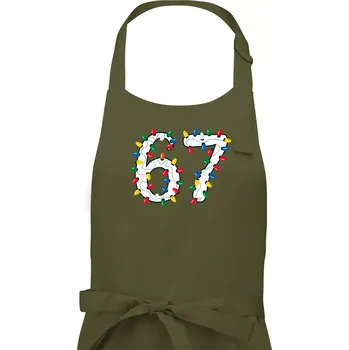 Kuchyňská zástěra 67 vánoční osvětlení - Pánská zástěra na vaření - Univerzální velikost ( Khaki )