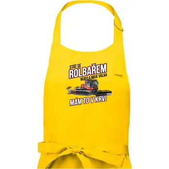 Kuchyňská zástěra Stát se rolbařem nebyla moje volba, mám to v krvi - Pánská zástěra na vaření - Univerzální velikost ( Žlutá )