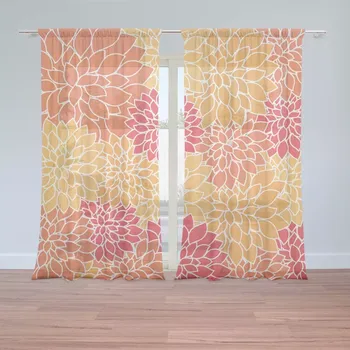 Záclona Sablio Záclony Barevné květiny: 2ks 150x250cm