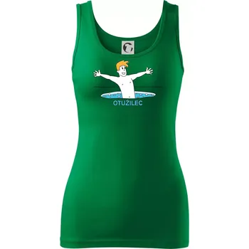 Dámské tričko Otužilec - kreslený - Dámské tílko - XS ( Středně zelená )