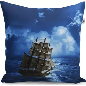 Polštář Sablio Polštář Loď v bouřce - 40x40 cm