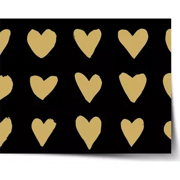 Plakát Sablio Plakát Zlatá srdíčka - 120x80 cm