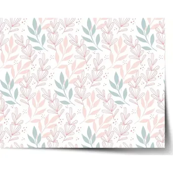 Plakát Sablio Plakát Růžové a modré lístky - 60x40 cm