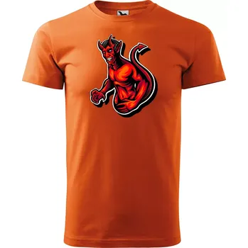 Pánské oblečení Sablio Tričko s potiskem Devil - oranžové M