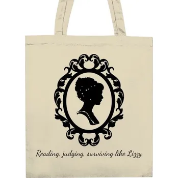 Nákupní taška unisex s potiskem Reading, judging, surviving like Lizzy