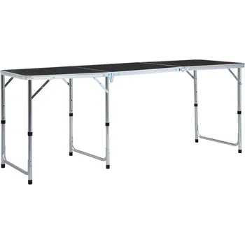 Zahradní stůl vidaXL Skládací kempingový stůl šedý hliník 180 x 60 cm