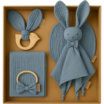 Kosmetická sada Mušelínová dárková sada pro děti New Baby šedá 0- 12 m