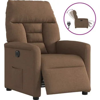 Křeslo Elektrické polohovací křeslo hnědé textil Hnědá3303016