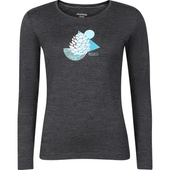 Triko dámské dlouhé Progress HELA CONE merino šedý melír Velikost: M