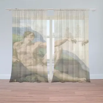 Záclona Sablio Záclony Stvoření Adama - Michelangelo Buonarroti: 2ks 150x250cm