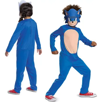 dětský kostým SONIC the Hedgehog s maskou 7–8 let (výška 127–136 cm)