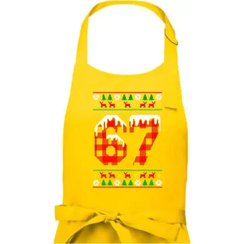 Kuchyňská zástěra 67 vánoční motiv - Dámská zástěra na vaření - Univerzální velikost ( Žlutá )