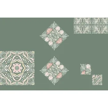 Panel na fusak z nepromokavého polyesteru 150x105 španělská mozaika zelená