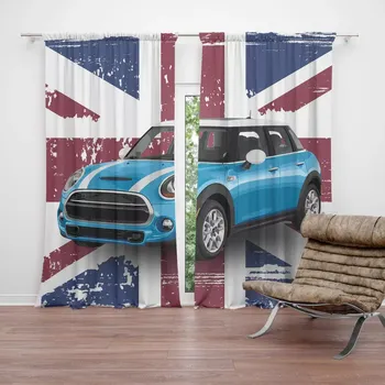 Závěs Sablio Závěs Mini sedan Britská vlajka: 2ks 140x250cm