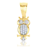 MINET Zlatý přívěs sova s bílými zirkony Au 585/1000 1,35g JMG0294WGP01