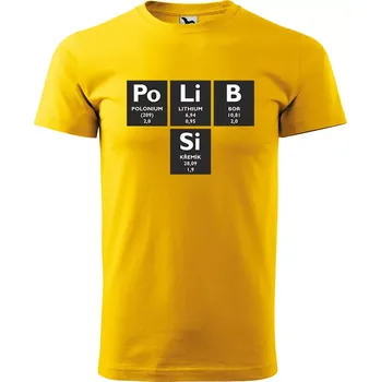 Sablio Tričko s potiskem Polib si - Po Li B Si - žluté S