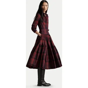 Dámské šaty Polo Ralph Lauren Košilové šaty 211A13260001 Bordó Regular Fit 4