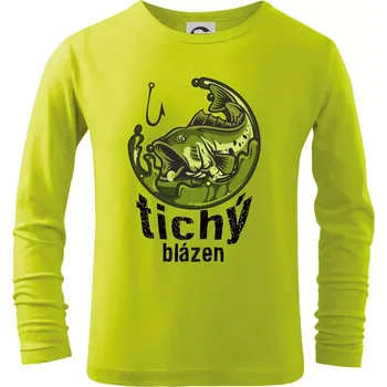 Dětská móda Tichý blázen rybář - Triko dětské Long Sleeve - 134 cm/8 let ( Limetková )