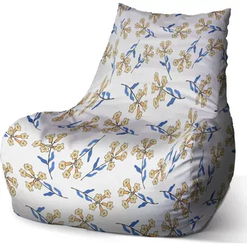 Sedací pytel Sablio Sedací vak Bean Žluté kvítí - 60 x 70 x 70 cm