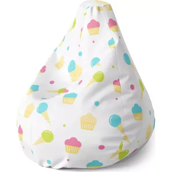 Sedací pytel Sablio Sedací vak Pear Zmrzlinky s muffiny - 70 x 95 x 15 cm