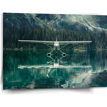 Obraz Sablio Obraz Hydroplán na horském jezeře - 150x110 cm