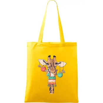 Vánoční žirafa - Taška bavlněná - 42 x 38 cm ( Žlutá )