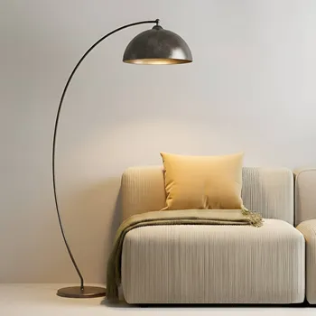 Lampička Oblouková lampa Lindby Jonera, šedá, kov, E27, výška 185 cm - Ø stínidla 45 cm, Ø podstavce 35 cm tmavě šedá 1 x 15 W - Doprava zdarma