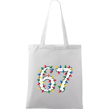 67 vánoční osvětlení - Taška bavlněná - 42 x 38 cm ( Bílá )