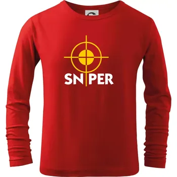 Chlapecké tričko Sniper zameřovač - Triko dětské Long Sleeve - 122 cm/6 let ( Červená )