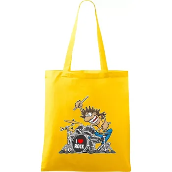 I love rock bubeník - Taška bavlněná - 42 x 38 cm ( Žlutá )