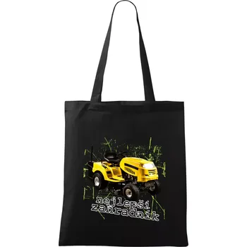 Nákupní taška Nejlepší zahradník traktor - Taška bavlněná - 42 x 38 cm ( Černá )