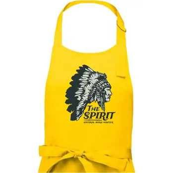Kuchyňská zástěra Indián hlava - Dámská zástěra na vaření - Univerzální velikost ( Žlutá )