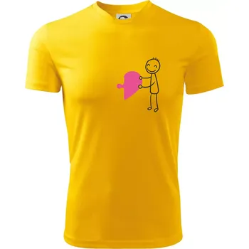 Pánské tričko Párová trička puzzle postavička - Pánské triko Fantasy sportovní (dresovina) - S ( Žlutá )