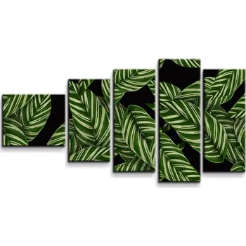 Obraz Sablio Obraz - 5-dílný Abstrakce listů - 100x60 cm
