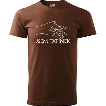 Pánské tričko Sablio Tričko s potiskem pro tatínka Jsem tatínek - hnědé S