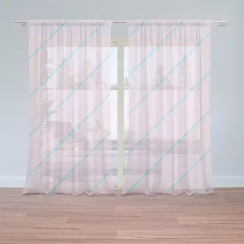 Záclona Sablio Záclony Modré pruhy na růžové: 2ks 150x250cm