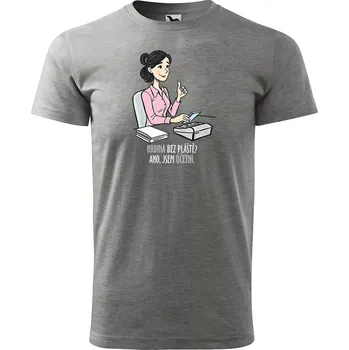 Pánské tričko Sablio Tričko s potiskem pro účetní Hrdina bez pláště? Ano, jsem účetní - šedé S