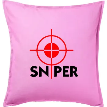 Polštář Sniper zameřovač - Polštář 50x50 - 50x50 - Pouze potah ( Růžová )