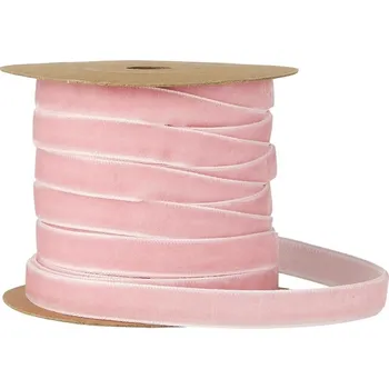 Stuha Sametová stuha na cívce Ib Laursen 10 m light pink